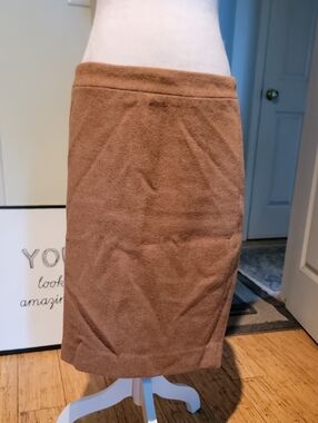 J Crew Classic Brown Wool-Blend Pencil Skirt